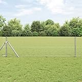Silberner Zaunpfosten 25x0,6m, 25x25mm Stahlnetz, wetterbeständig, pulverbeschichtet, für Garten und Terrasse, langlebiger Sichtschutz