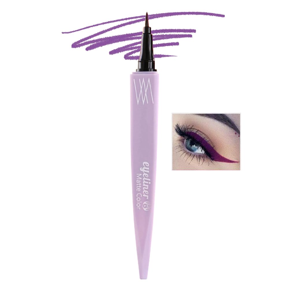 Lucoss Eyeliner Waterproof Colores,Lapiz de Ojos Delineador de Ojos de Colores Azul/Blanco/Amarillo/Rosa/Rojo/Naranja/Morado