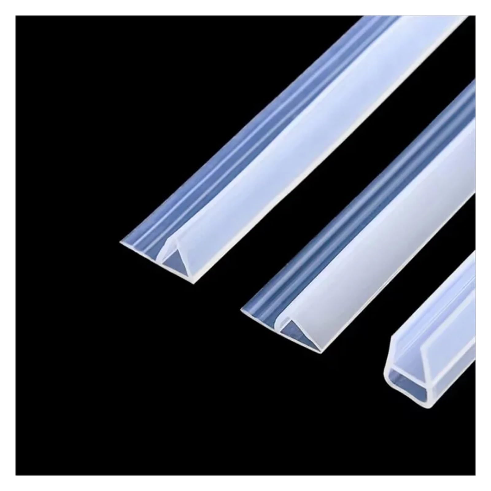 Burlete Ventana Tiras De Sellado De Puertas De Vidrio En Forma De H/F/U, Burletes De Silicona For Ducha Y Baño, Tapón De Tiro(H type,4m,6mm)