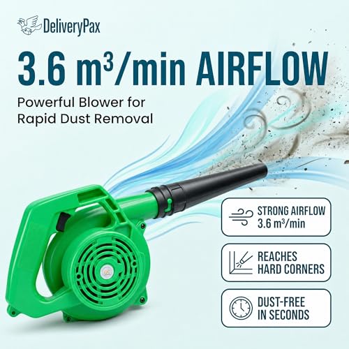 Image of Delivery Pax 600W Electric Air Blower Machine | Blower Fan for Cleaning | Air Blower for Dust Cleaner for Home | Blower for Cleaning | Electric Blower for Leaf Cleaning | High Speed Motor