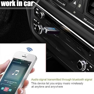 USB Bluetooth Car Kit [Stronger Mics& Noise Cancellation] &[Plug-and-Play] Bluetooth 5.3 Receiver Adapter for Car Music/Hands-Free Calls/Stereo Audio,Black