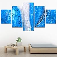 SIGNWIN 5 Panel Canvas Wall Art Modern Art Abstract Brushstroke Contemporary Edgy Mixed Media Multicolor for Home Decorations Ready to Hang - 60