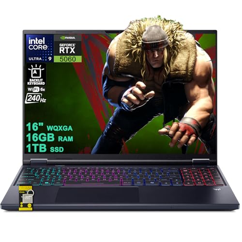 Image of Acer Predator Helios Neo 16S AI Gaming Laptop 16 inch 2560x1600 OLED 240Hz (100% DCI-P3 G-SYNC) Intel 24-core Ultra 9 275HX 16GB DDR5 1TB SSD GeForce RTX 5060 8GB GDDR7 (Up to 572 AI Tops) Win11 ICP Hub