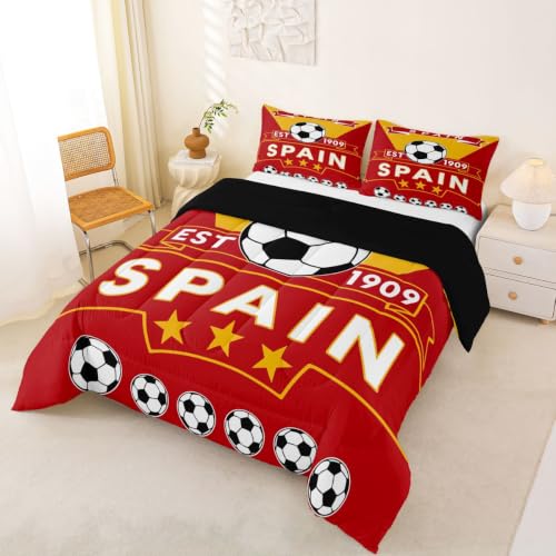Image of Feelyou Football Soccer Comforter Set Queen Size Bedding Set