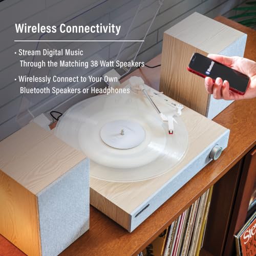 Image of Crosley CR7503A-NA Zane Record Player with Speakers, Natural