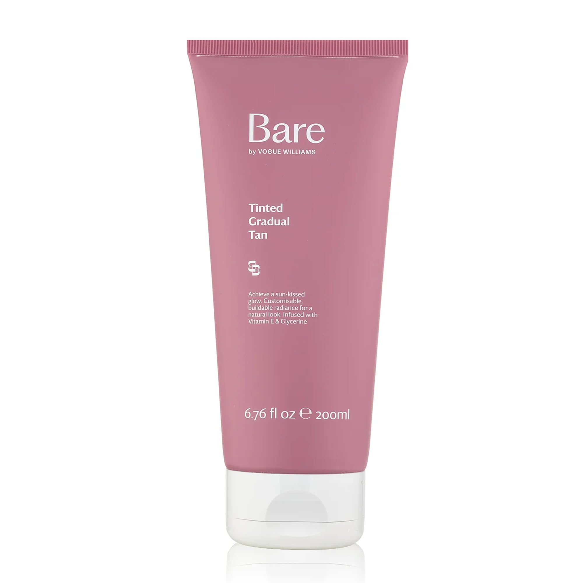 Bare by Vogue Tinted Gradual Tan Moisturiser - Hydrating, Streak-Free Tanning Lotion - Enriched with Vitamin E, Glycerin, Grape & Sunflower Seed Oil - Buildable Sun-Kissed Glow, 200ml