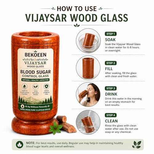 Image of Vijaysar Wood Ayurvedic Extra Large Glass | Lab Tested | Bija Tree Wooden Tumbler | Pterocarpus Marsupium Herbal Wood, Vijaysar ki lakdi ka Glass 100ml Water Capacity