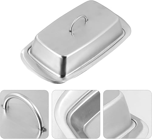 Miniatura 4 de Kichvoe Mantequillera  Mantequillera de acero inoxidable con tapa para encimera y refrigerador aislado para almacenamiento fresco de queso y