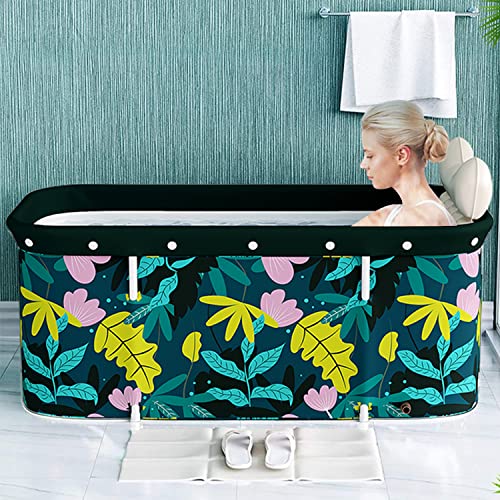 Portable Bathtub Kit, Foldable Soaking Bathing Tub For Adults, Soaking Standing Bath Tub For Shower Stall, Separate Family Bathroom Spa Tub, Ideal For Hot Bath Ice Bath 47.2X19.7X21.7Inch #TOP4