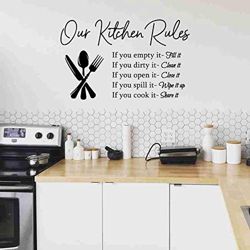 Buy KREEPO Our Kitchen Rules Wall Sticker for Cafe, Restaurants