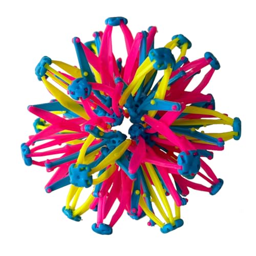 CHENGLI Bola Expandible, Bola Expandible Juguetes Educativos, Esfera de Bola Mágica Hoberman Expandible, Bola de Respiración Expandible Colorida, para Niños y Adultos