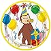 Unique Curious George Birthday Baby Shower Party Supplies Bundle Pack includes 16 Dessert Cake Paper Plates and 1 Dinosaur Sticker Sheet