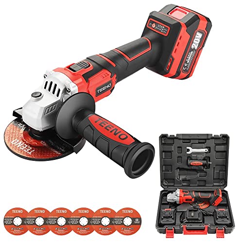 Teeno Brushless Amoladora De Ángulo Inalámbrico 9800 Rpm, Diámetro De Disco Para Barbar, Motosierra: 125 Mm, 2 Baterías De Iones De Litio De 20 V 3,0 Ah Compacta Y Ligera Para Cortar, Pulir Y Afilar Teeno Brushless Amoladora De Ángulo Inalámbrico 9800 Rpm, Diámetro De Disco Para Barbar, Motosierra: 125 Mm, 2 Baterías De Iones De Litio De 20 V 3,0 Ah Compacta Y Ligera Para Cortar, Pulir Y Afilar