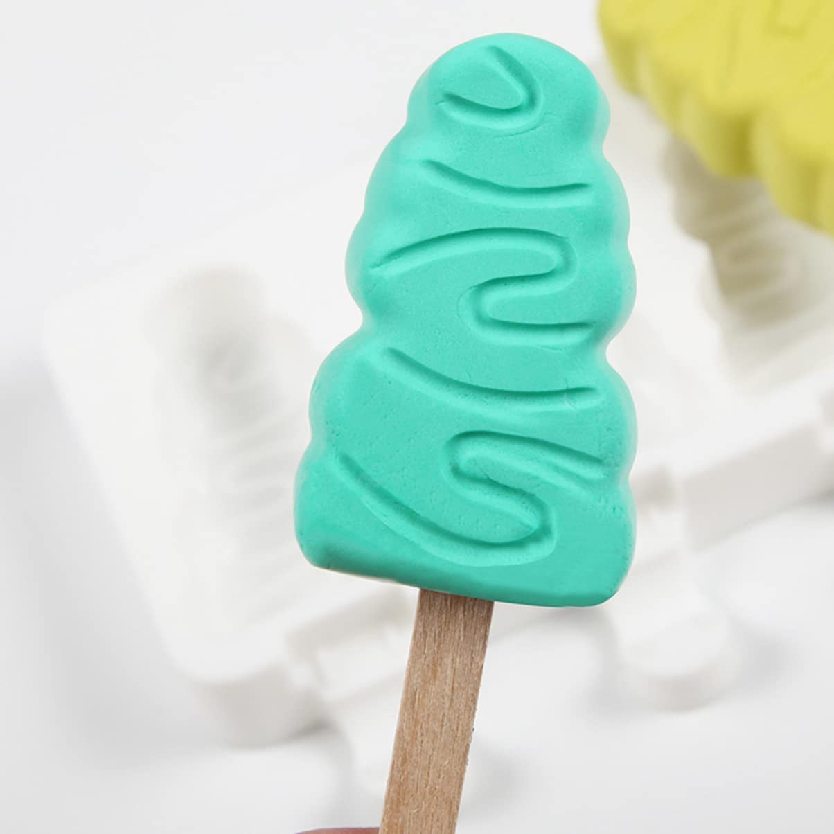 1 pz Cakesicle Cube Shaped Favor Ufficio Coperchio Albero Silicone Pop Fai da te Water Party - Stampi fatti in casa: Stampi Pratico Cottura Griglia riutilizzabile Usa forma con fare succo di Natale