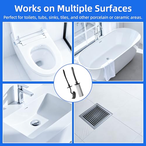 Toilet Brush and Holder Set with Pumice Stone, Toilet Pumice Stone Combo by LZLOOK - Used condition - Image 7