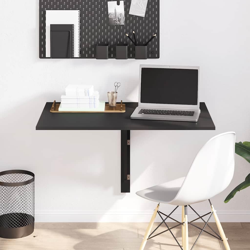 Table d'ordinateur portable murale noire pliante de salon