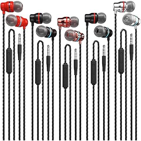 Shywig Earbuds Wired with Microphone 5 Pack, in-Ear Headphones with Heavy Bass Stereo, Noise Isolating Wired Earbuds, Ear Buds Compatible with Phone, MP3, Samsung, and Most 3.5mm Jack Cover