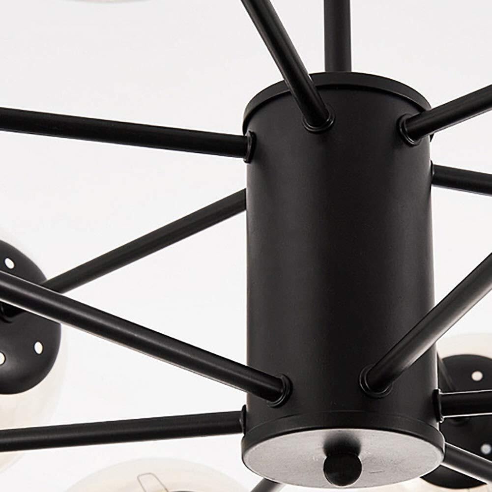 Sputnik E27 nowoczesna lampa wisząca, 12 świateł, styl Magic Bean, metalowa lampa wisząca z białym szklanym kloszem do sypialni, salonu i jadalni (12 świateł)