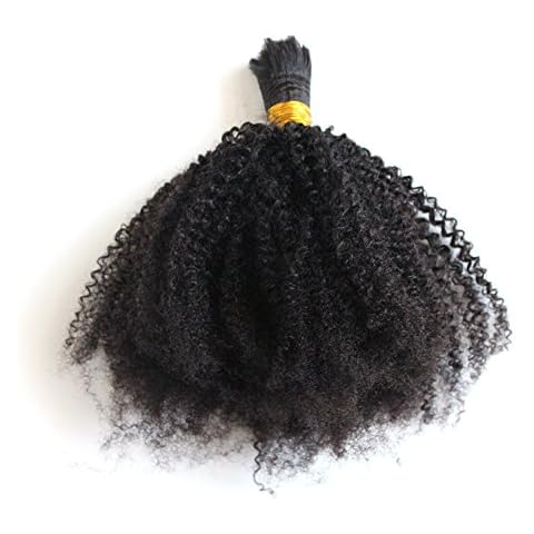 ZigZag Hair Afro Kinky Curly Hair Bulk No Attachment Brazilian Virgin Human Braiding Hair Bulk 4B 4C Virgin Hair Bulk For Braiding 1 Bundle 100% Unprocessed Virgin Human Hair Bulk (16inch, 4B 4C) Cover