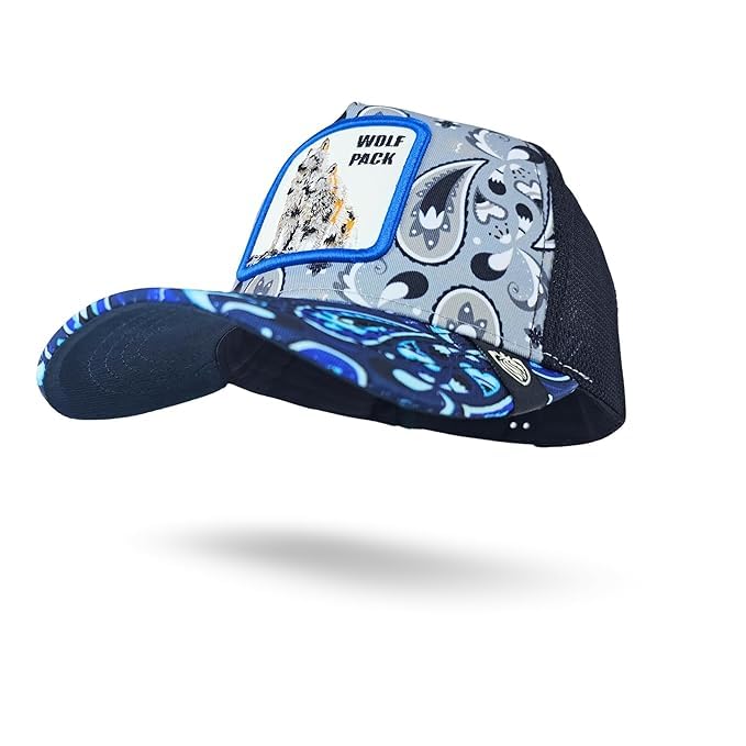 JAMONTStylish Fish Embroidered Trucker Baseball Cap | Unique Mesh Back Adjustable Fit Hat for Men and Women