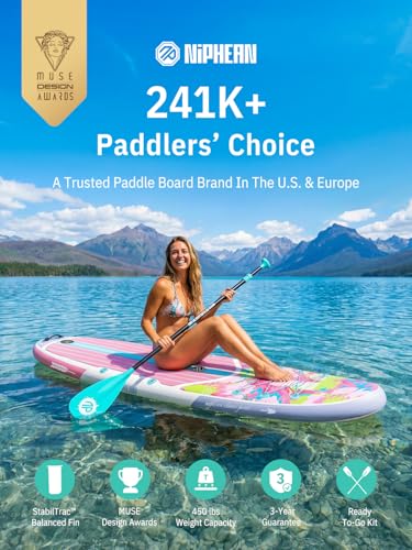 Image of Niphean Inflatable Stand Up Paddle Board with SUP Accessories, Anti-Slip EVA Deck, 10'6'' Inflatable Paddle Boards for Adults & Youth of All Skill Levels