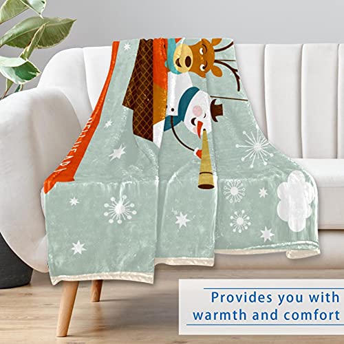 Couverture lit et canapé douce et chaude imprimé de Noël haute finition - 7