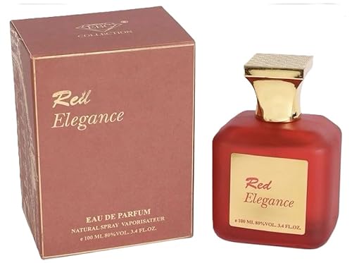 Red Elegance Eau de Parfum for Women, Woody Amber Spicy Floral Scent, 3.4 Fl Oz, Spray