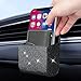 Car Vent Storage Organizer,Bling Car Accessories for Women or Man,Rhinestone Car Vent Leather Pocket,Multipurpose Car Storage/Car Sunglass Holder/Car Coin Holder for Car (Black)