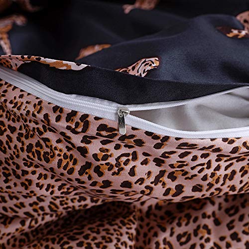 Tealp Duvet Cover Set Kids Leopard Print King Comforter Cover 3-Pcs Bedding(1 Duvet Cover + 2 Pillow Shams) Leopard, King #TOP5