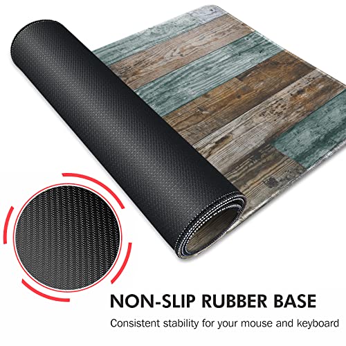 Galdas Gaming Mouse Pad Vintage Wood Grain Pattern Xxl Xl Large Mouse Pad Mat Long Extended Mousepad Desk Pad Non-Slip Rubber Mice Pads Stitched Edges Thin Pad (31.5X11.8X0.12Inch) #TOP3