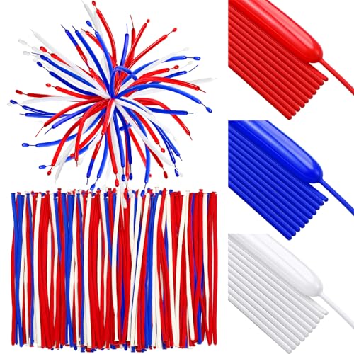 Image of 200 Pcs 4th of July Party Decoration 260Q Long Latex Balloons 250th Anniversary USA Patriotic DIY Decoration Red Blue White Balloons for American Patriotic Party Supplies (4th of July)