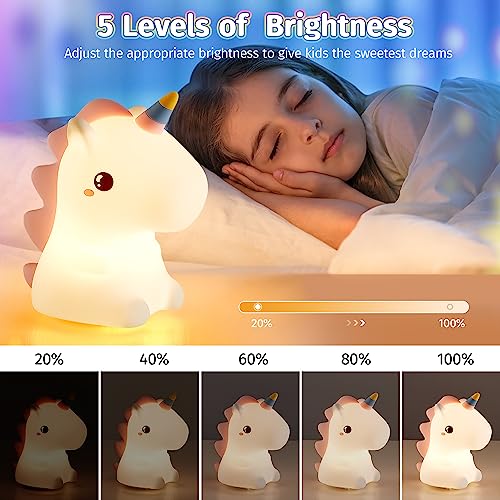 Unicorn Night Light Kids Unicorn Gifts for Girls, 16 Colours+Remote Control Baby Night Light Newborn Night Lamp, Battery Night Light Baby Girl Gift, Kids Night Light Bedroom, Kawaii Cute Room Decor