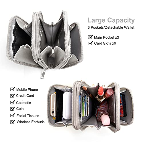 Image of Crossbody Cellphone Purse Women Touch Screen Bag RFID Blocking Wallet Handbag Shoulder Strap