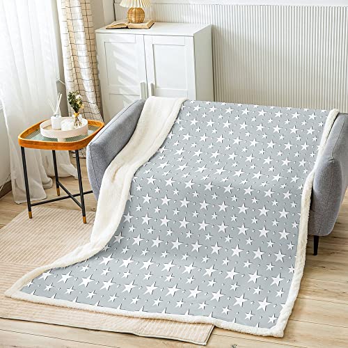 Manta de forro polar arcoíris para niños y niñas, color rosa, morado, verde azulado, manta de felpa y manta mullida de estrella y luna para cama, sofá, tamaño Queen, 90 x 90 pulgadas