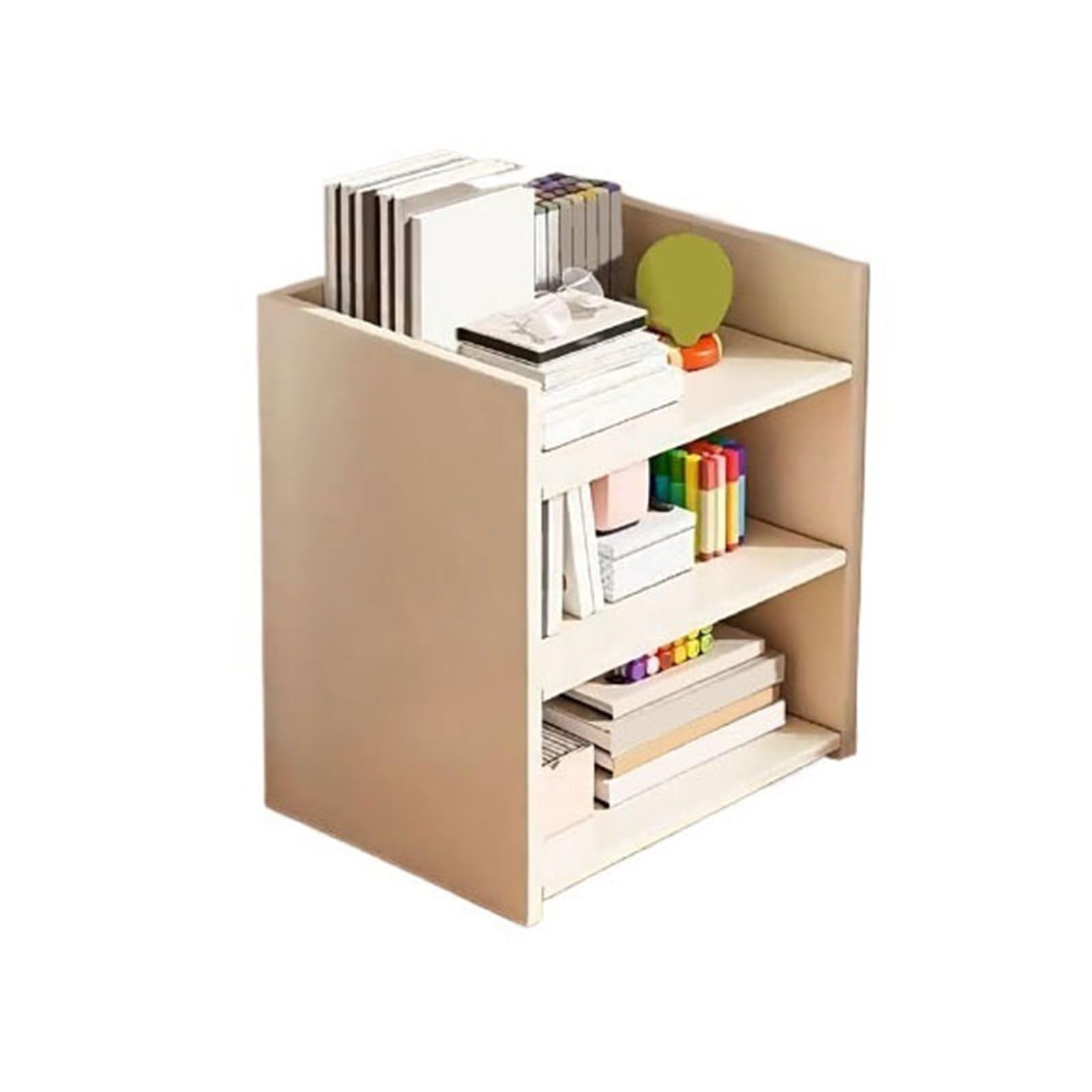Cenz-888 Portable Bookshelf 3-Tier Desk Shelf Artificial Board Desktop Bookshelf Stand for Office Kitchen Bedroom Storage Rack
