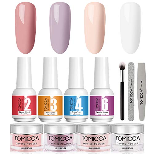 TOMICCA Dip Powder Nail Starter Kit With Dip Powered Top Base Coat and Activator No UV/LED Light Set of 8 (Pink Series) TOMICCA Dip Powder Nail Starter Kit With Dip Powered Top Base Coat and Activator No UV/LED Light Set of 8 (Pink Series)