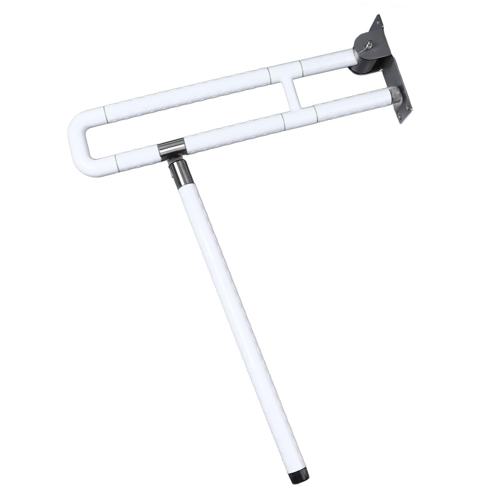 Fabater Barras de Apoyo para Inodoro, Barras de Apoyo para Baño Plegables de Acero Inoxidable de 60 Cm, de para Discapacitados con Superficie Antideslizante que Brilla en la Oscuridad para Personas