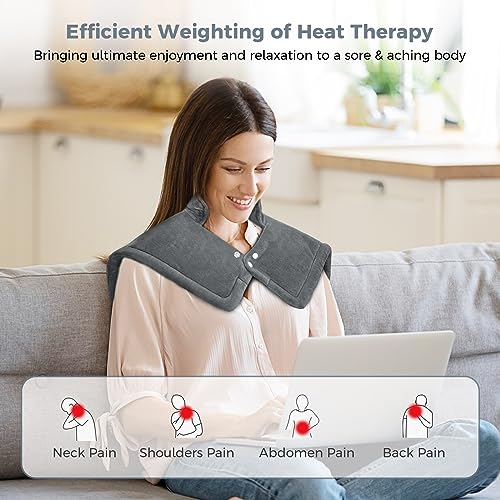 NOWWISH-Heating-Pad-for-Neck-and-Shoulder-Pain-Relief-Fast-Heating-Auto-Shut-Off-Valentines-Day-Gifts-for-Her-Him-Birthday-Gifts-for-Women-Men-Mom-Dad-Wife-Husband-Grey-17×23 NOWWISH Heating Pad for Neck and Shoulder Pain Relief Fast Heating Auto Shut Off Valentines Day Gifts for Her Him Birthday Gifts for Women Men Mom Dad Wife Husband Grey 17×23