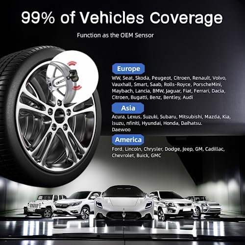 Autel TPMS Sensors 2in1 MX-Sensor 315Mhz/433Mhz Tire Pressure Sensor, Press-in OE-Level Programmable & Cloneable Wireless TPMS Sensors for All Vehicles, Program by Autel TPMS Tool (Rubber Stem 4pcs) - Image 6