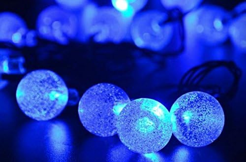 Bulbright Solar String Lights Fairy lights 20Ft 30 LED Crystal Ball String Lights Starry Lights Globe String Lights for Garden Home Patio Indoor Outdoor (Blue)