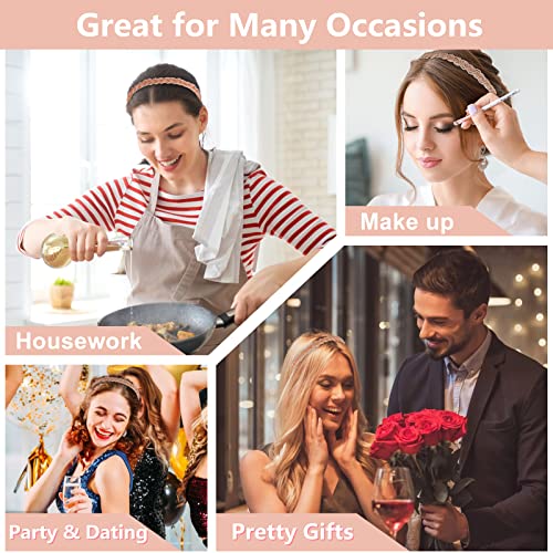 Crystal Hair Band For Women Silver White Pearl Headbands Fashion Hair Band Girls Jewelry Rhinestone Hoop Clips Metal Beaded Hairband Beauty Care Elegant Bling Headwear Accessory Wedding Bride (Golden) #TOP6