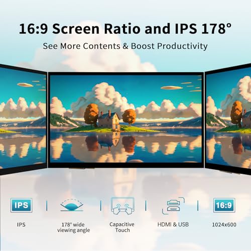 Image of HAMTYSAN Raspberry Pi Touchscreen,10 Inch Monitor HDMI,1024x600 Mini Monitor,16:9 IPS Screen Small Portable Display for Raspberry Pi 400 /4 /3 /2 /Zero /B /B+ Jetson Nano Win11 /10 /8 /7