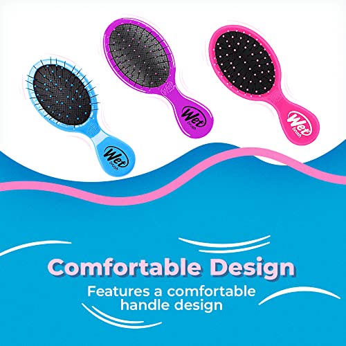 Wet Brush Multi-Pack Squirt Detangler Hair Brushes - Pink, Purple & Blue, 3-Pack - Mini Detangling Brush With Soft Intelliflex Bristles - Pain-Free Hair Brush For Curly & Thick Hair - Women & Men #TOP5