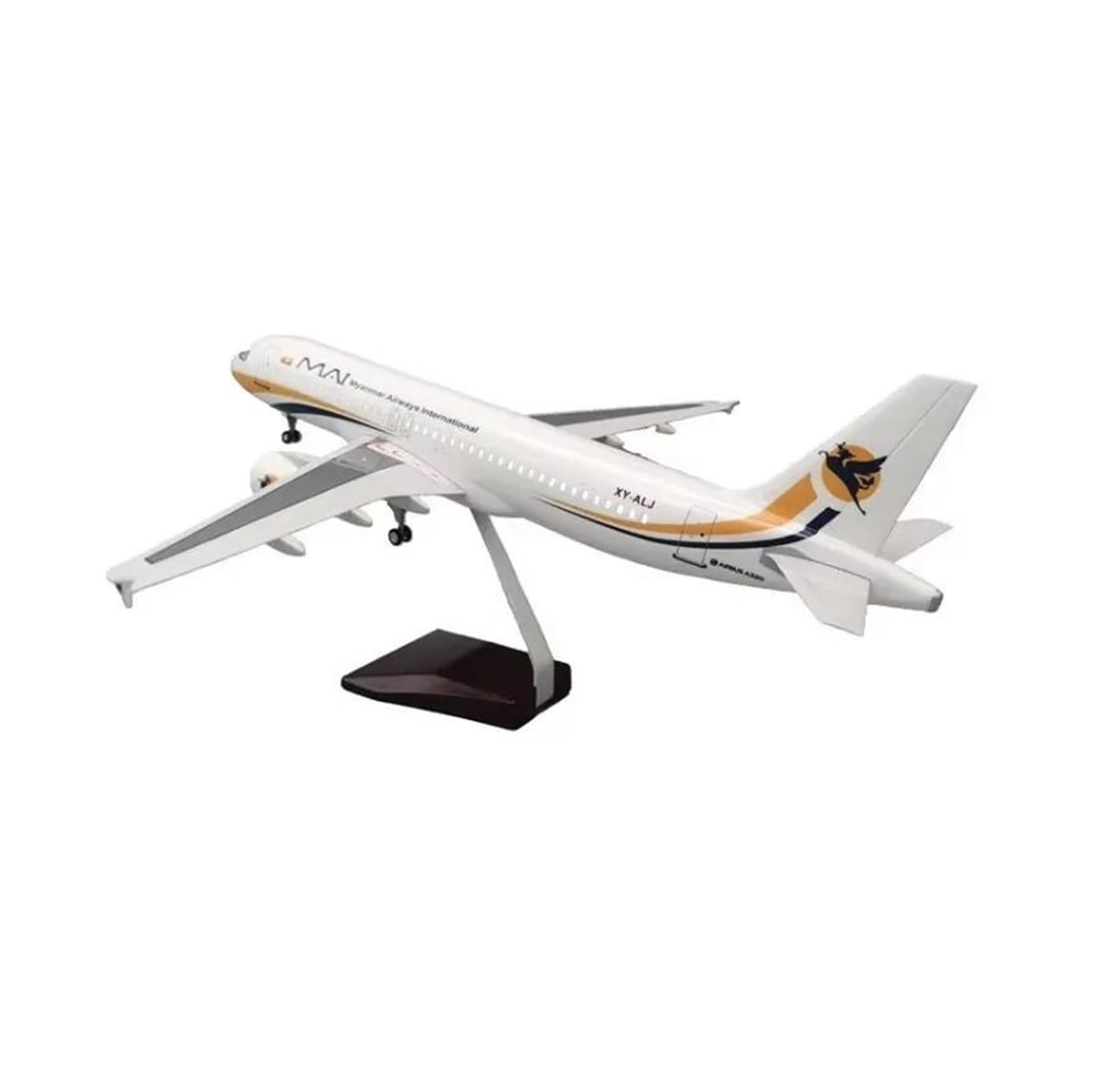 Odlewane zabawki samolotowe w skali 47 cm dla 320 samolotów A320 NEO Birma lekki Model z podwoziem i światłami Modele samolotów z odlewu ciśnieniowego z żywicy do zbierania i wyświetlania (z lampą)