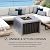 Sunjoy 38'' Smokeless Fire Pit Outdoor Square Propane Gas Firepit Table Hidden Propane Tank Fire Pits with Lid and Lava Rocks by AmberCove