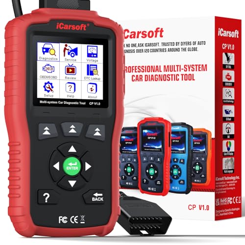 iCarsoft CP V1.0 2025 Version for Most French Car Brand Models OBD2 Scanner Code Reader, Full Systems Diagnostic Scan Tool, Oil Reset + SAS Calibration Services, Lifetime Free Update