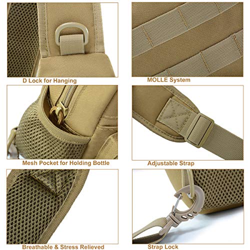 Mochila táctica cruzada BraveHawk OUTDOORS ligera miniatura 4