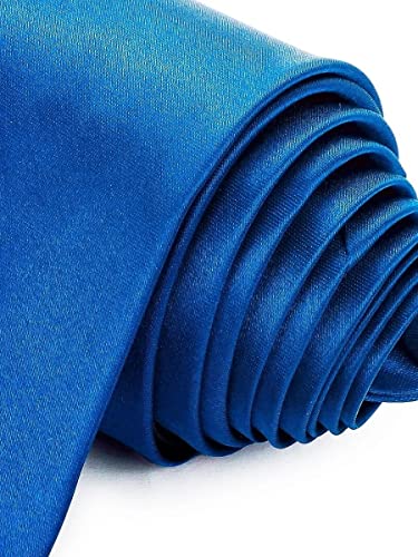 Gravata Tradicional Luxo Homens Slim Fit. (Azul Royal)