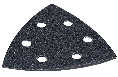 Makita B-21761 Delta-Schleifpapier 94 mm schwarz Körnung 400, 10 Stück, Klett, 6 Löcher, Schleifblatt für Stein, Marmor, Fiberglas, für Multitool, Multifunktionswerkzeug