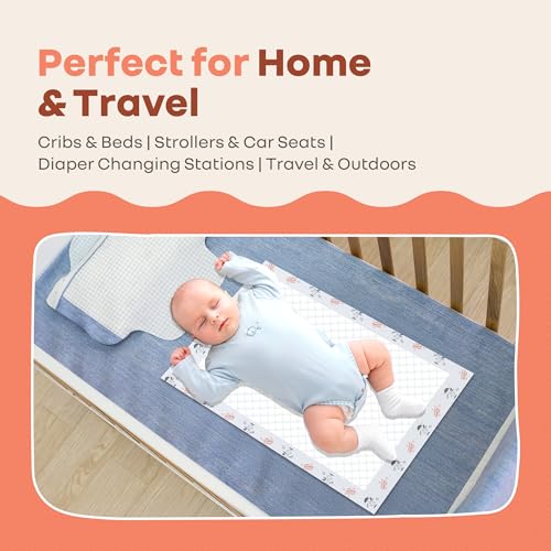 Image of R for Rabbit HygoMat Baby Disposable Changing Mats | 60x60 cm, Pack of 10 Combo Super Absorbent Leak-Proof Underpads | Ultra-Soft Anti-Bacterial Kids Diaper Changing Bed Protector Sheets (White Bunny)